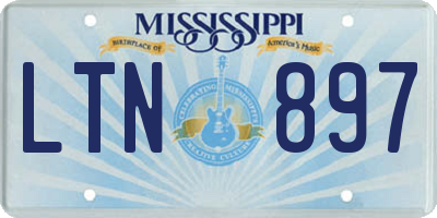 MS license plate LTN897