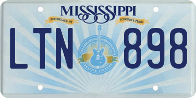 MS license plate LTN898