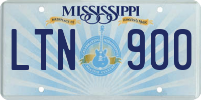 MS license plate LTN900