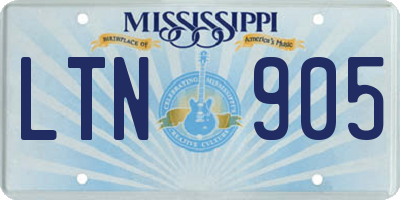 MS license plate LTN905