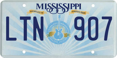MS license plate LTN907