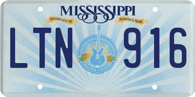 MS license plate LTN916