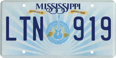 MS license plate LTN919