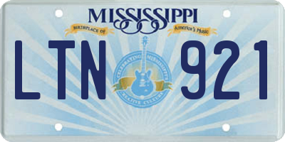 MS license plate LTN921