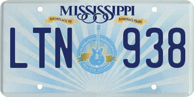 MS license plate LTN938
