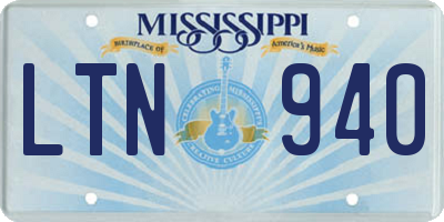 MS license plate LTN940