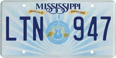 MS license plate LTN947