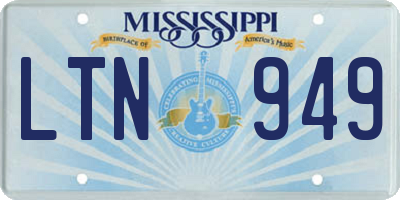MS license plate LTN949