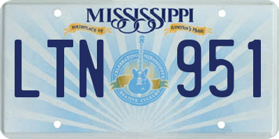 MS license plate LTN951