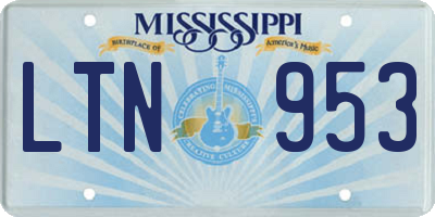 MS license plate LTN953