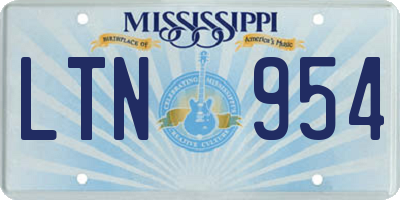 MS license plate LTN954