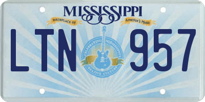 MS license plate LTN957