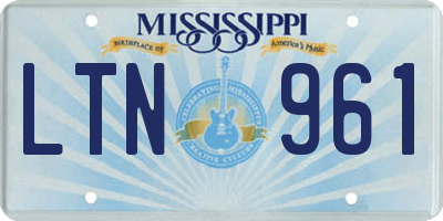 MS license plate LTN961