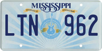 MS license plate LTN962