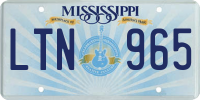 MS license plate LTN965