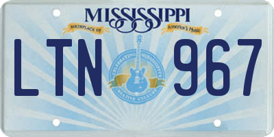 MS license plate LTN967