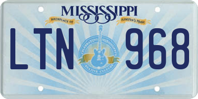 MS license plate LTN968