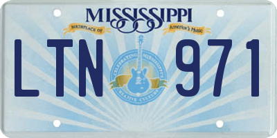 MS license plate LTN971