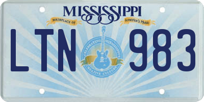 MS license plate LTN983