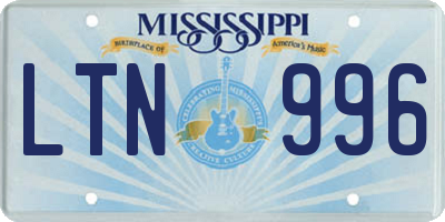 MS license plate LTN996