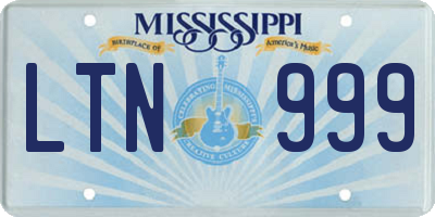 MS license plate LTN999