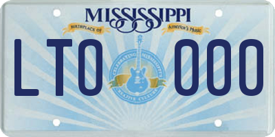 MS license plate LTO000