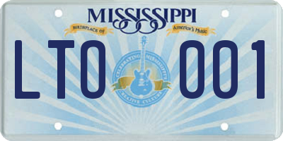 MS license plate LTO001