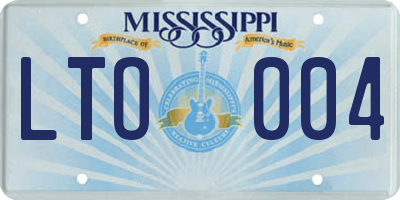 MS license plate LTO004