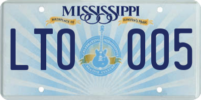 MS license plate LTO005