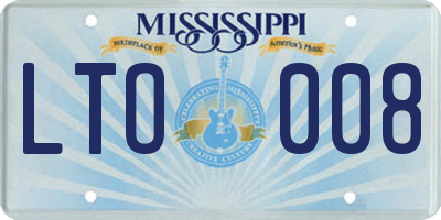 MS license plate LTO008