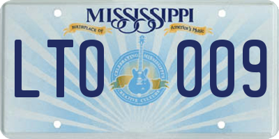 MS license plate LTO009