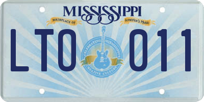 MS license plate LTO011
