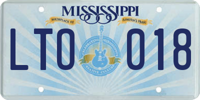 MS license plate LTO018