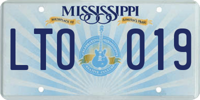 MS license plate LTO019
