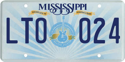 MS license plate LTO024