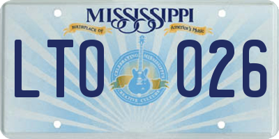 MS license plate LTO026