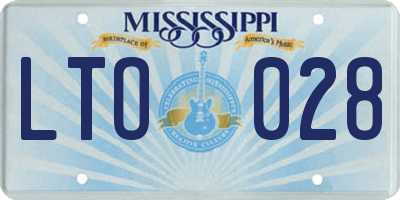 MS license plate LTO028
