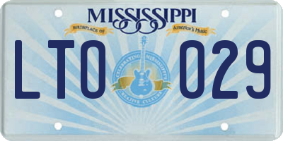 MS license plate LTO029