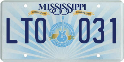 MS license plate LTO031
