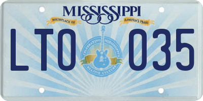 MS license plate LTO035