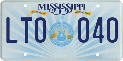 MS license plate LTO040