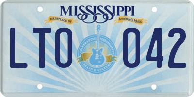 MS license plate LTO042
