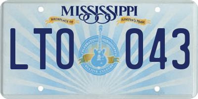 MS license plate LTO043