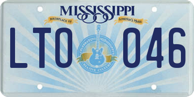 MS license plate LTO046