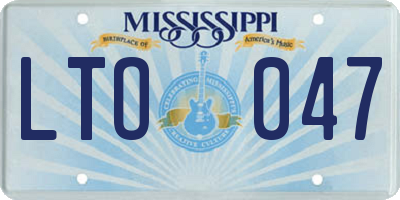 MS license plate LTO047