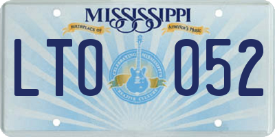 MS license plate LTO052
