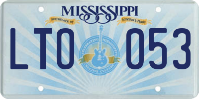 MS license plate LTO053
