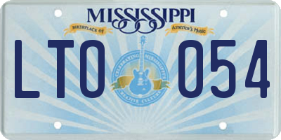MS license plate LTO054