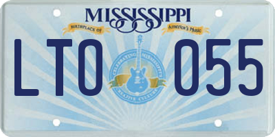 MS license plate LTO055