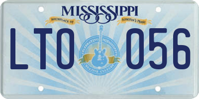 MS license plate LTO056